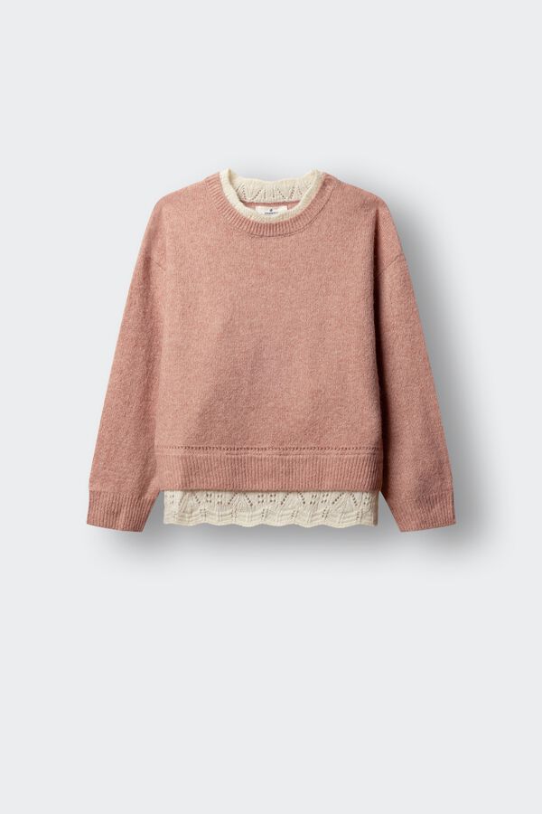Springfield Kids Girl's lace jumper pink