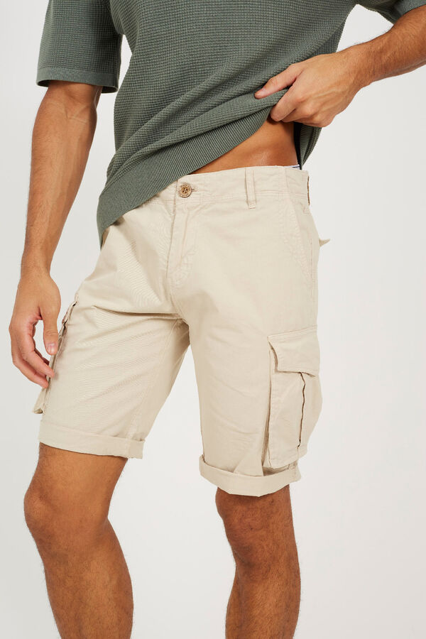 Brave Soul Short cargo con siete bolsillos beige