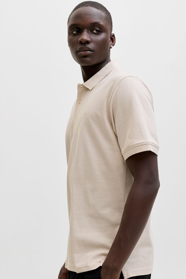 Jack & Jones Piqu&eacute; slim fit polo shirt grey