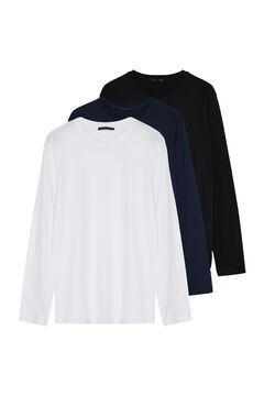 Trendyol Pack de 3 T-shirt b&aacute;sica de gola redonda