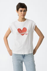 Tiffosi Camiseta canelada com aplique branco