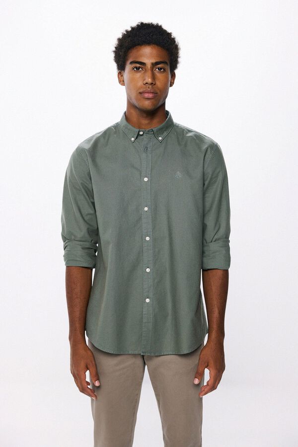 Springfield garment dye oxford shirt green