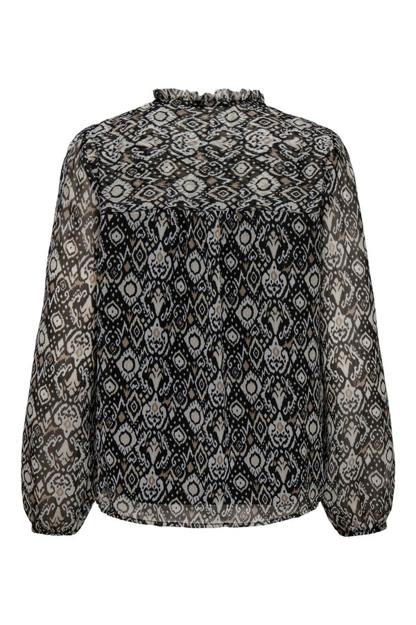 Only Blusa fluida com gola mao cinzento