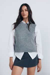 Springfield Gilet jersey-knit with braids