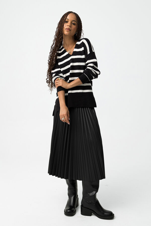 Tiffosi Pleated Midi Skirt black