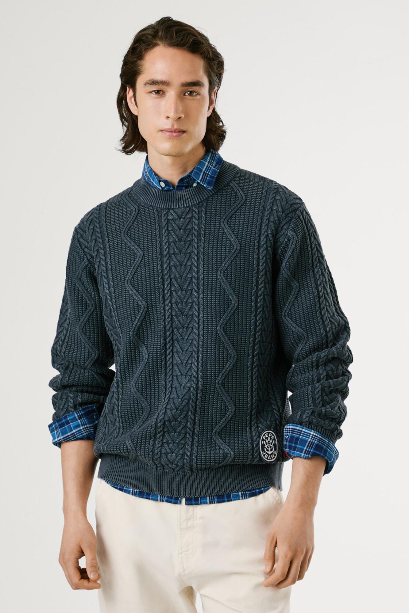 Pepe Jeans Su&eacute;ter tran&ccedil;ado com gola redonda