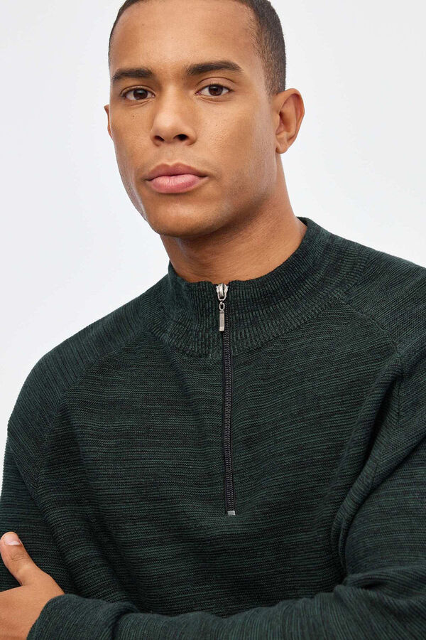 Inside Camisola com fecho-&eacute;clair torcido verde