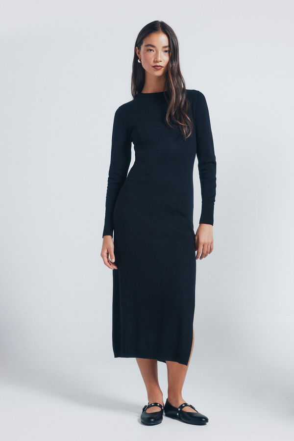 Springfield Jersey-knit midi dress black