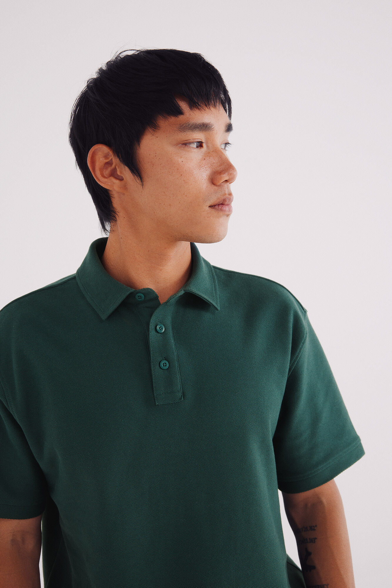 Springfield Regular fit twill structured polo shirt