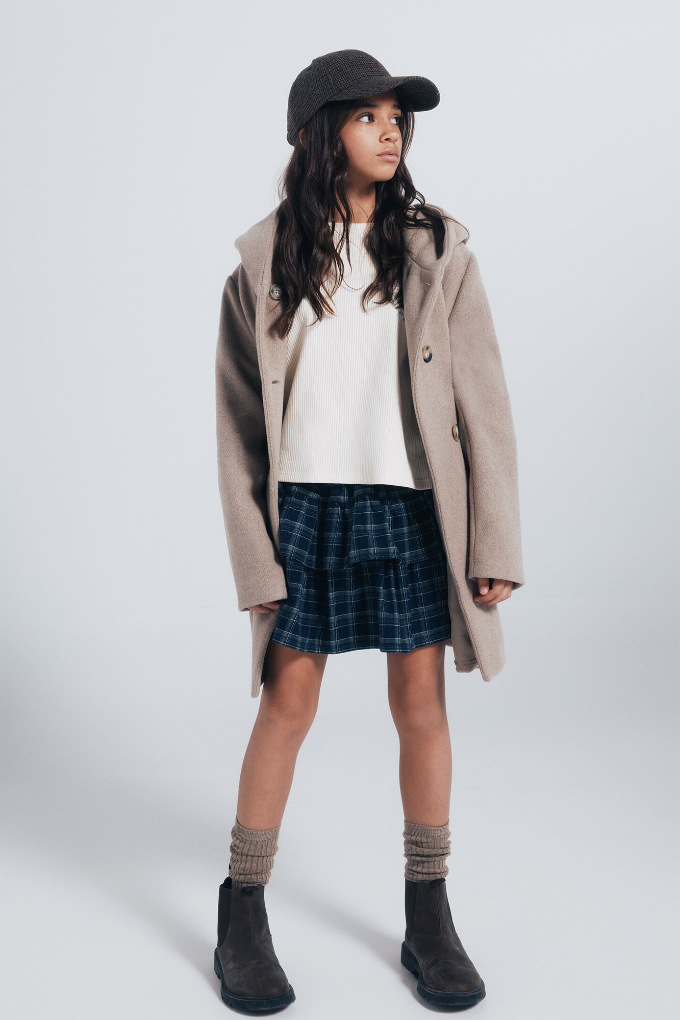 Springfield Kids Kaput od sukna na preklop za devojčice