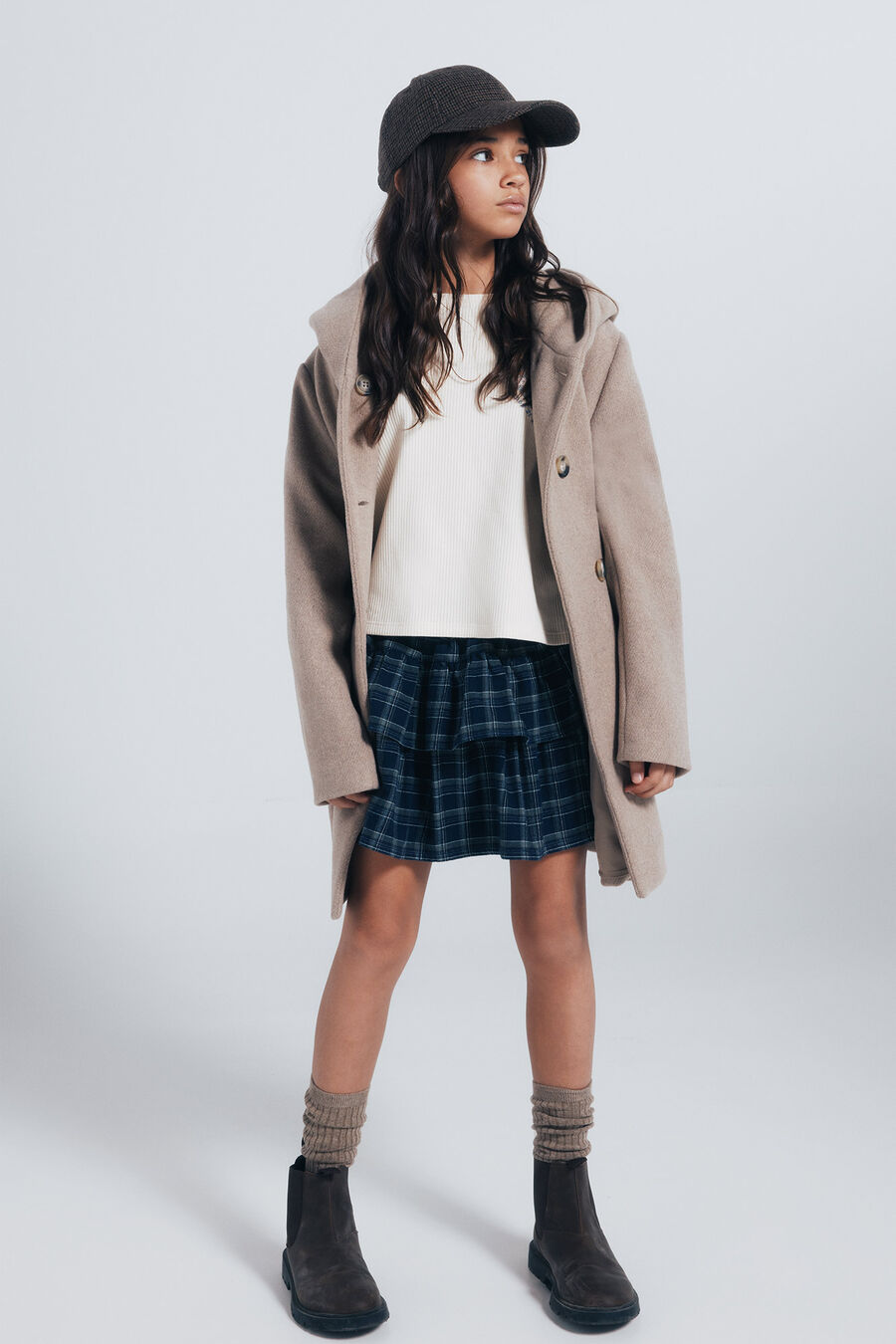 Abrigo de paño cruzado niña