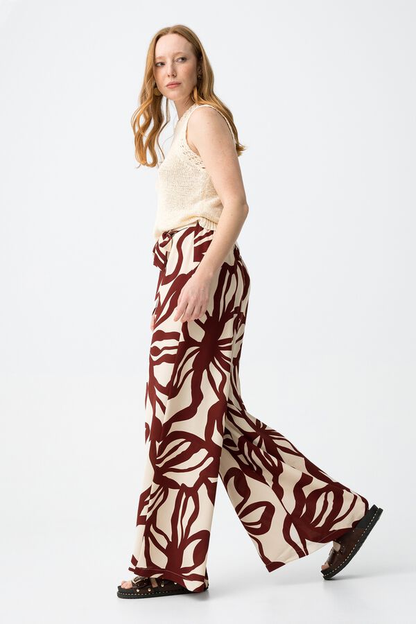 Tiffosi Pantalones Palazzo beige