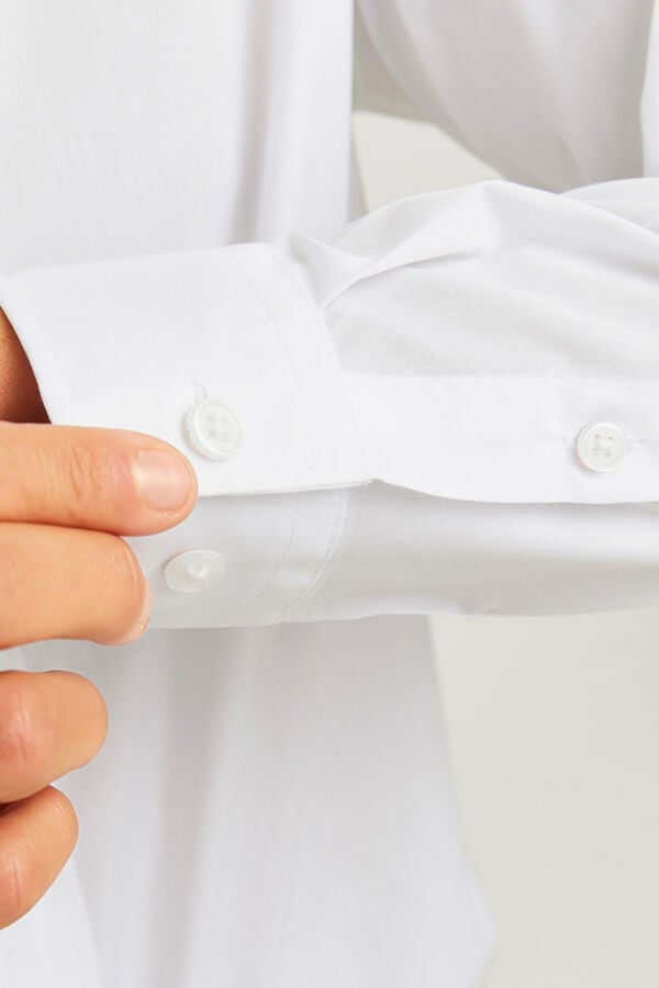 JJ REBEL Schmal geschnittenes, formelles Twill Wei&szlig;