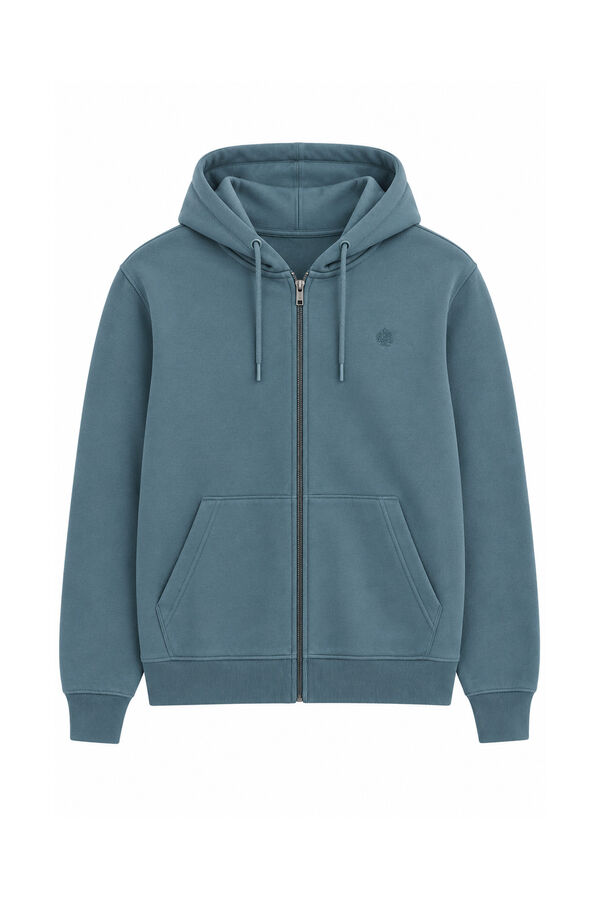 Springfield Basic open hooded sweatshirt blue
