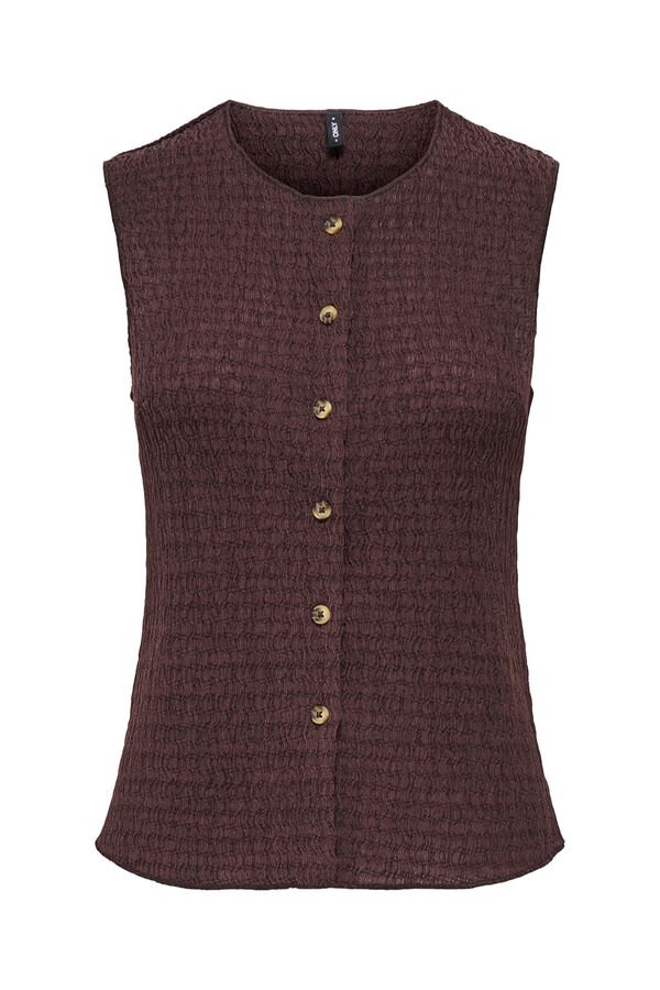 Only Chaleco estructura marr&oacute;n