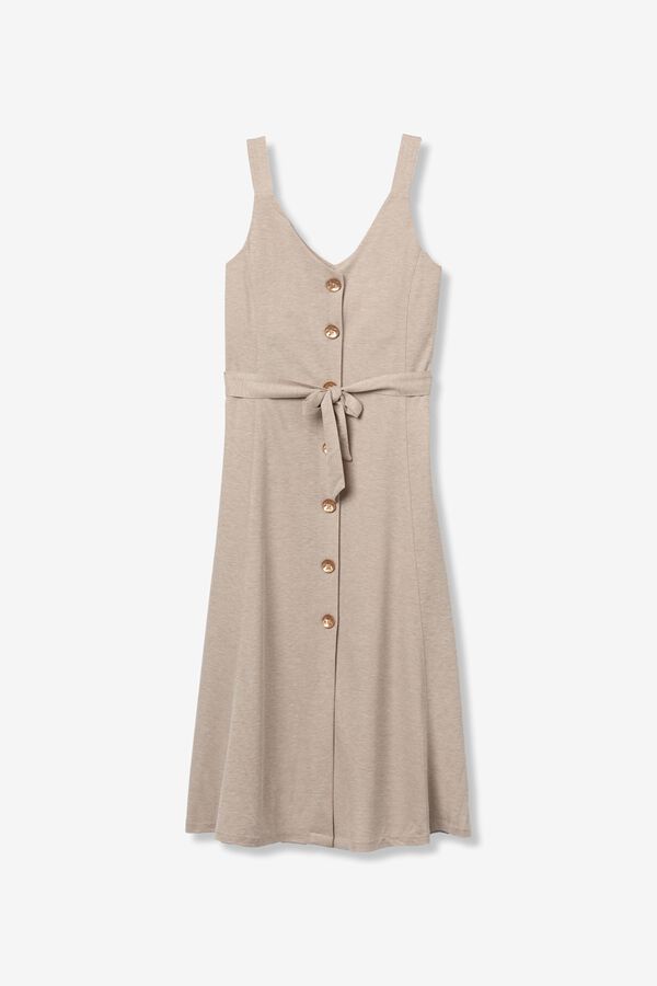 Tiffosi Button-up midi dress nude