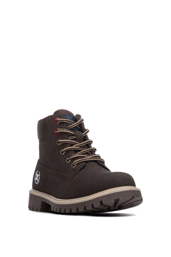XTI Lace-up military ankle boot nude