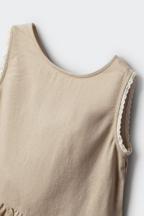 Springfield Kids Linen top with ties for girls grey