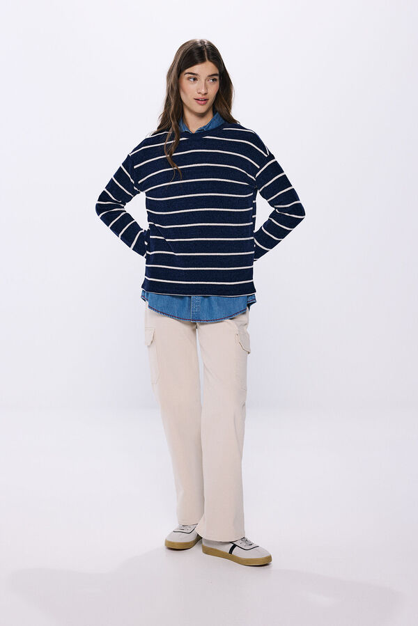 Springfield Striped striped t-shirt blue