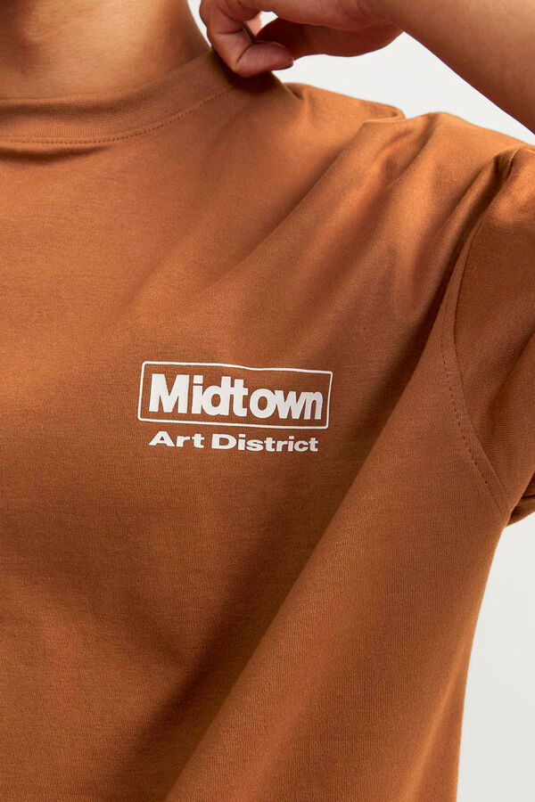 Jack & Jones Camiseta estampada folgada castanho