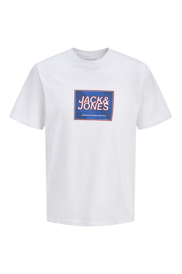 Jack & Jones Junior Camiseta b&aacute;sca logo blanco