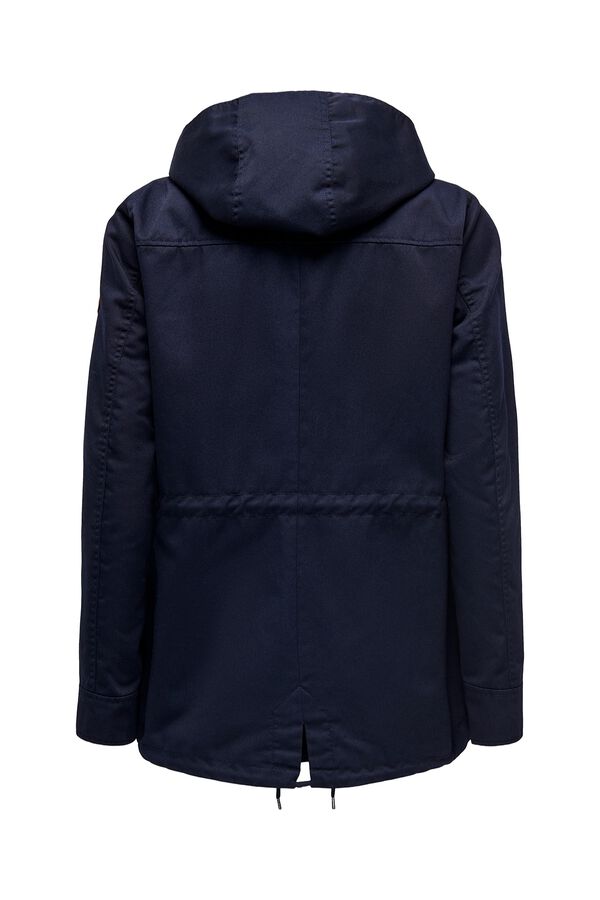 Only Short hooded parka blue