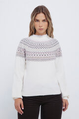 Springfield Jersey cenefa jacquard cuello combinado nude