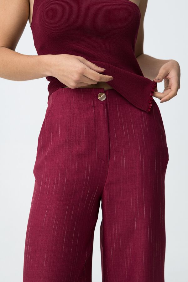 Tiffosi Pantal&oacute;n wide leg burdeos