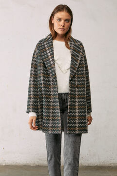 Springfield Checked masculine cut coat green