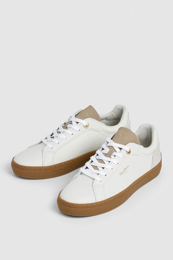 Pepe Jeans Zapatillas Con Detalle En Ante marfil