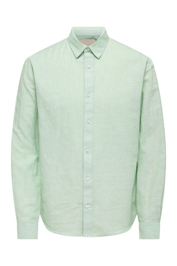 Only & Sons Langarm-Hemd Gr&uuml;n