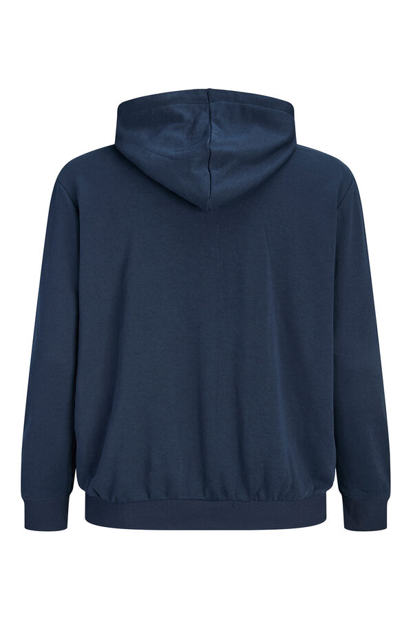 Jack & Jones PLUS Cotton hooded sweatshirt blue