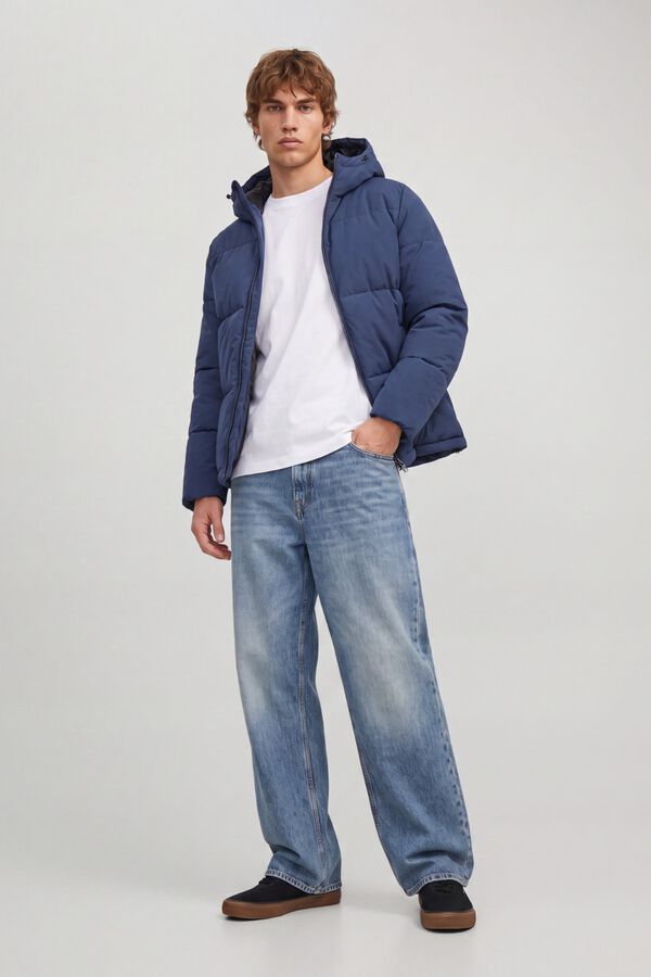 Jack & Jones Puffer jacket with hood blue