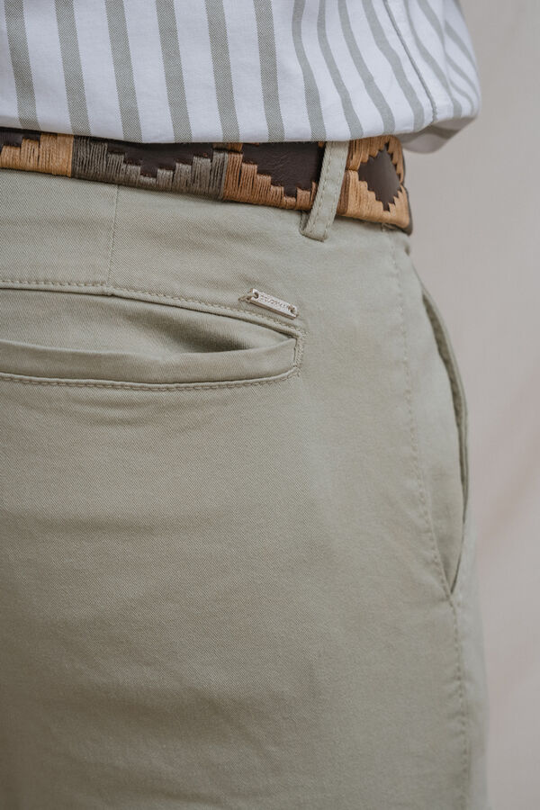Celopman Pantal&oacute;n slim cargo con pinzas verde