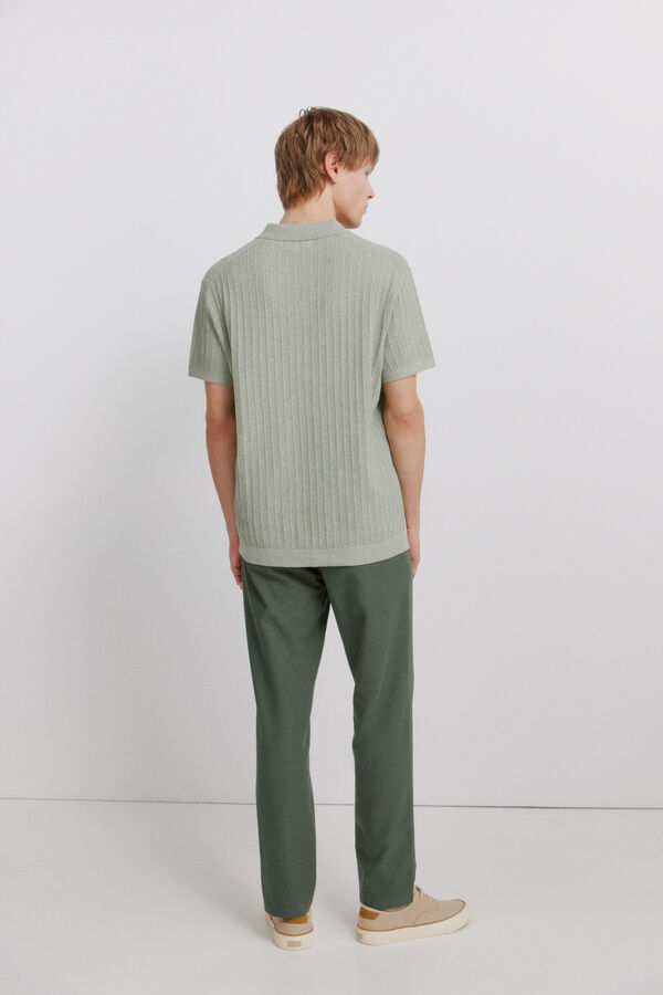 Springfield Linen comfort fit chinos printed