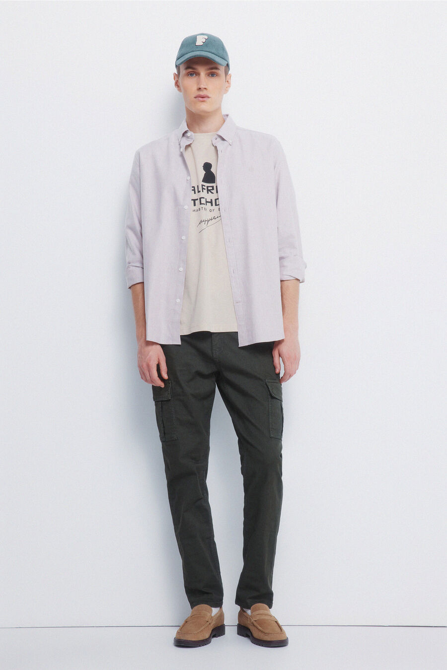 Pantalón cargo lavado slim fit