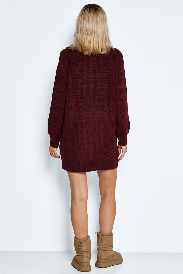 Noisy May high neck ribbed jersey-knit dress pink