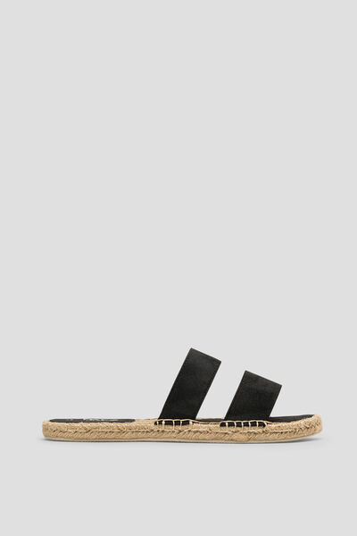 Springfield Black vegan suede straps sandal black