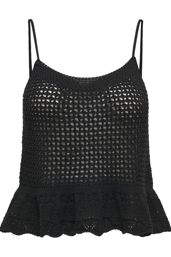 Only crochet straps top  black