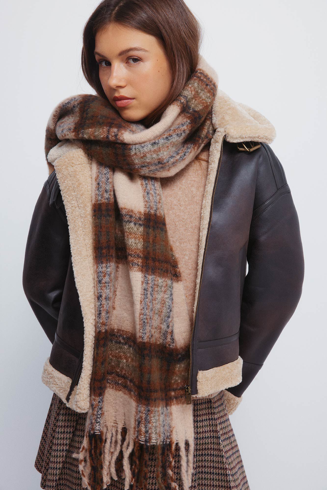 Springfield cachecol xadrez marrom