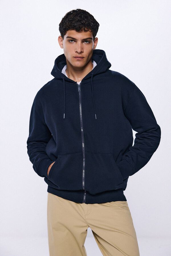 Springfield Essential zip-up hoodie blue