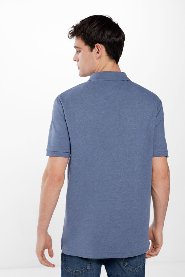 Springfield Piqué patterned polo shirt blue
