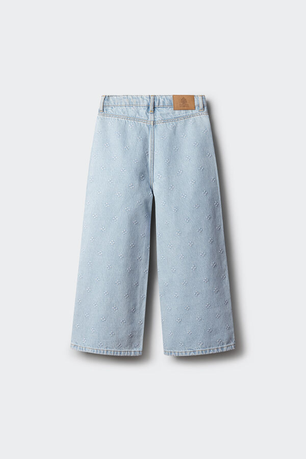 Springfield Kids Jeans Culotte bordados ni&ntilde;a azul