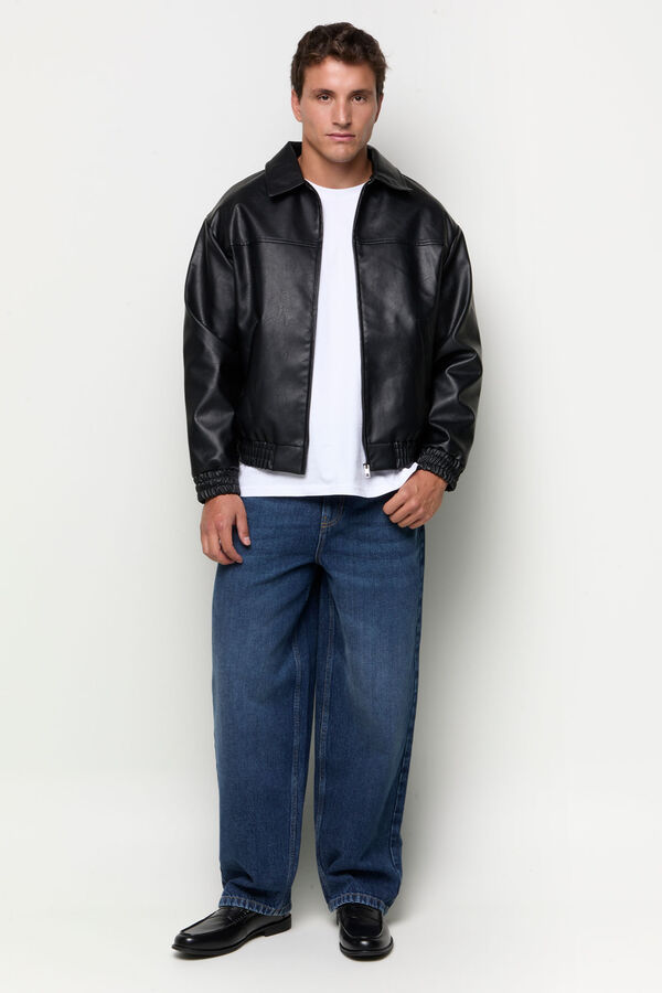 Balmohk Faux leather jacket black