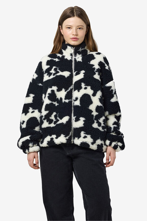 Noisy May Checkered teddy jacket Crna