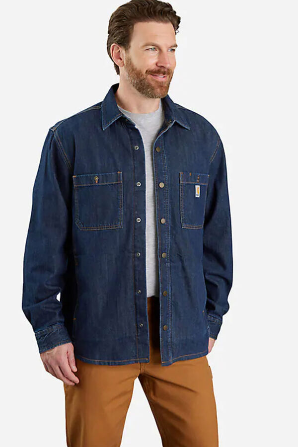 Carhartt Denim overshirt with pockets blue