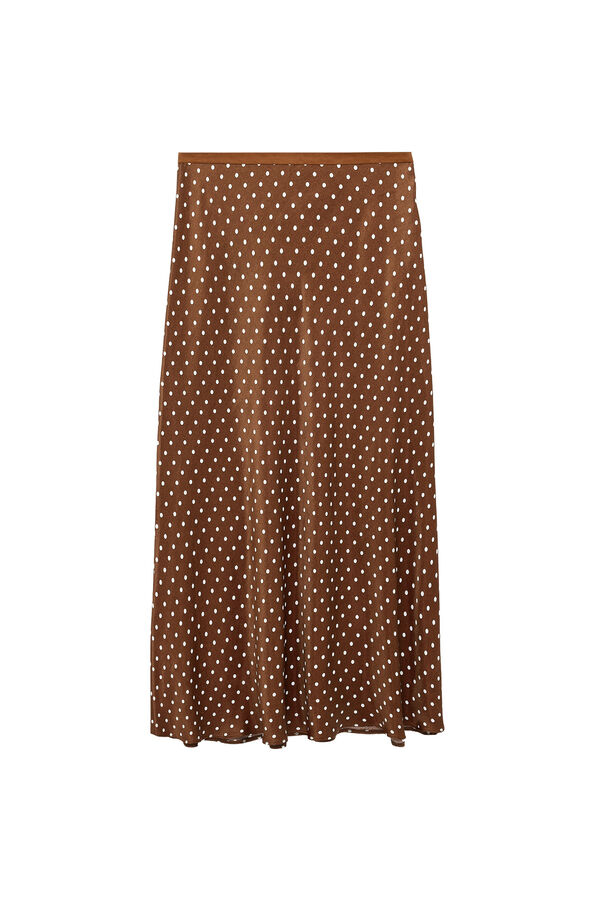 Koton Falda midi satinada marr&oacute;n