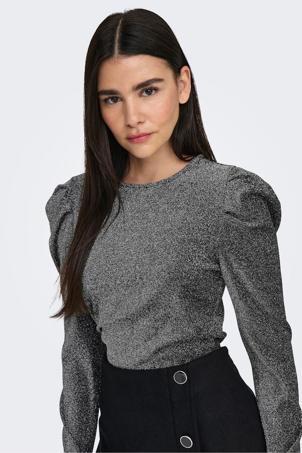 Only Blusa con glitter gris