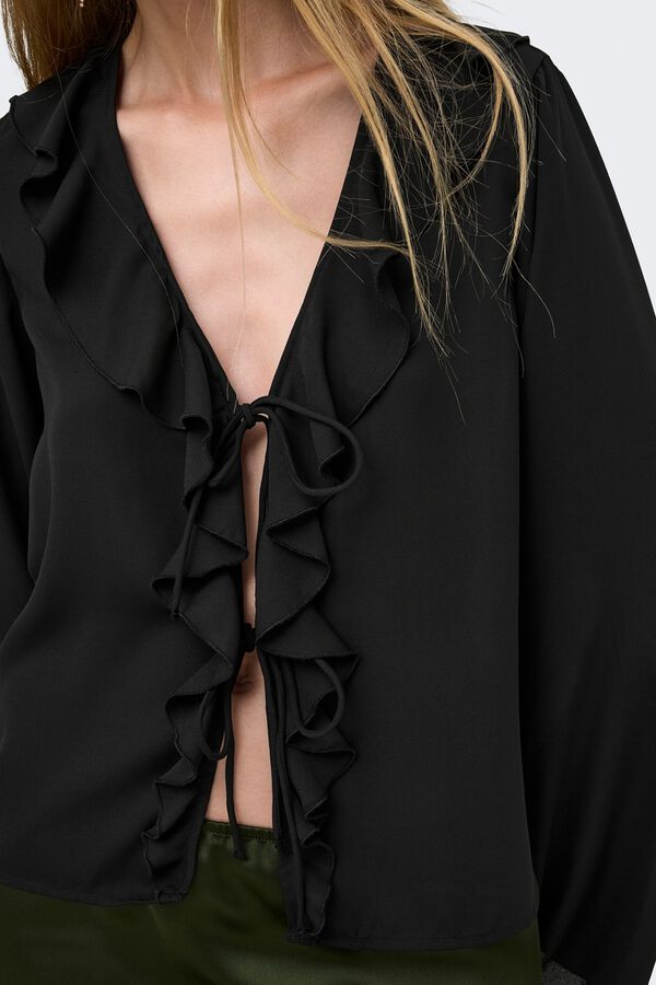 Only Blusa con volantes negro