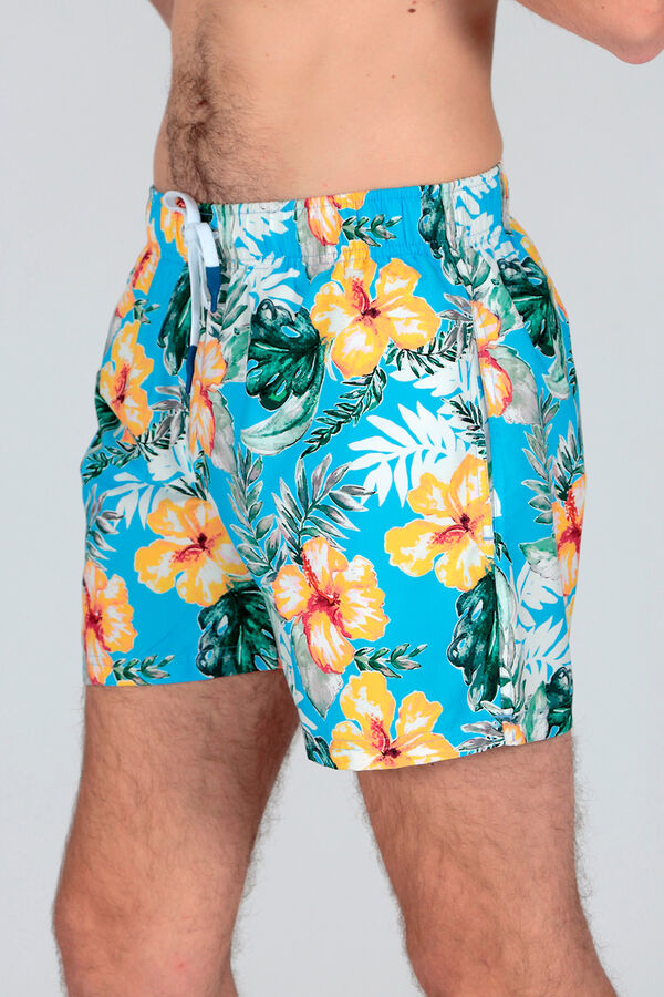 Springfield Printed swim shorts with drawstring Blue
